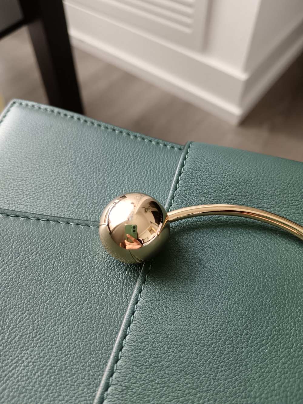 Strathberry Bottle Green Mini Crescent Bag - Picture 7 of 14